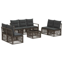 Ensemble de canapé de jardin 8 pcs Gris polyrotin 644645644645