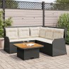 Salon de jardin 4 pcs avec coussins Noir Résine tressée 644651644651