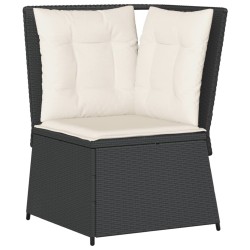 Salon de jardin 4 pcs avec coussins Noir Résine tressée 644651644651