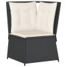 Salon de jardin 4 pcs avec coussins Noir Résine tressée 644651644651