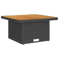 Salon de jardin 4 pcs avec coussins Noir Résine tressée 644651644651