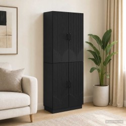 Ensemble de Meubles 2 pcs Noir Bois d'ingénierie 644652644652
