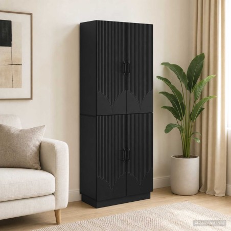 Ensemble de Meubles 2 pcs Noir Bois d'ingénierie 644652644652