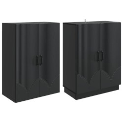 Ensemble de Meubles 2 pcs Noir Bois d'ingénierie 644652644652