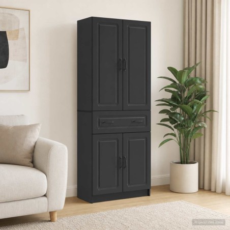 Ensemble de Meubles 2 pcs Noir Bois d'ingénierie 644653644653