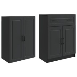 Ensemble de Meubles 2 pcs Noir Bois d'ingénierie 644653644653