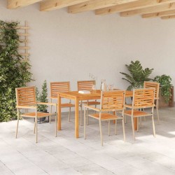 Ensemble de salle à manger pour jardin 7 pcs Beige 644656644656