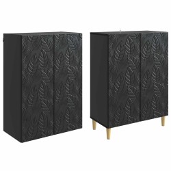 Ensemble de Meubles 2 pcs Noir Bois d'ingénierie 644658644658