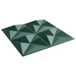 Panneaux muraux 12 pcs Vert Origami 50 x 50 cm Mousse XPS 644659644659