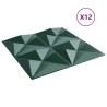 Panneaux muraux 12 pcs Vert Origami 50 x 50 cm Mousse XPS 644659644659