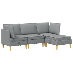 Ensemble de meubles pour le salon 4 pcs Gris clair Tissu 644665644665