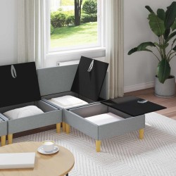 Ensemble de meubles pour le salon 4 pcs Gris clair Tissu 644665644665