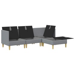 Ensemble de meubles pour le salon 4 pcs Gris clair Tissu 644665644665