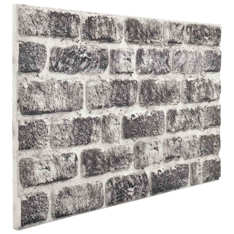 Panneaux muraux 10 pcs Gris foncé et blanc 100 x 50 cm 644667644667