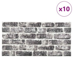 Panneaux muraux 10 pcs Gris foncé et blanc 100 x 50 cm 644667644667
