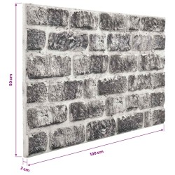Panneaux muraux 10 pcs Gris foncé et blanc 100 x 50 cm 644667644667