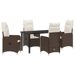 Ensemble de salle à manger pour jardin 5 pcs Marron polyrotin 644668644668