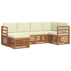 Ensemble de canapé d'angle avec coussin 6 pcs Naturel et Crème 644669644669