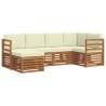 Ensemble de canapé d'angle avec coussin 6 pcs Naturel et Crème 644669644669