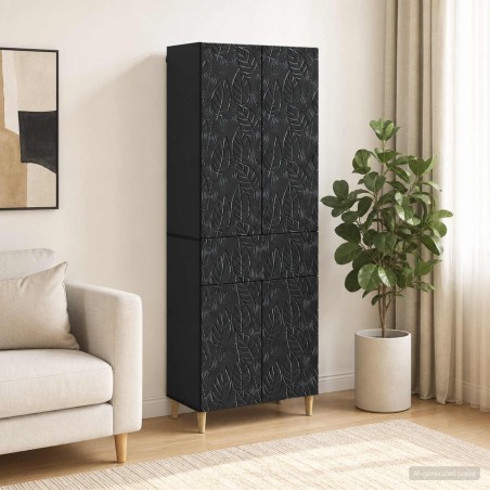Ensemble de Meubles 2 pcs Noir Bois d'ingénierie 644681644681