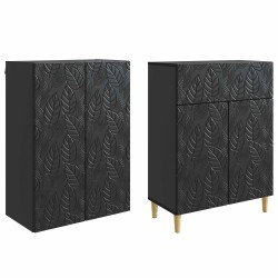 Ensemble de Meubles 2 pcs Noir Bois d'ingénierie 644681644681