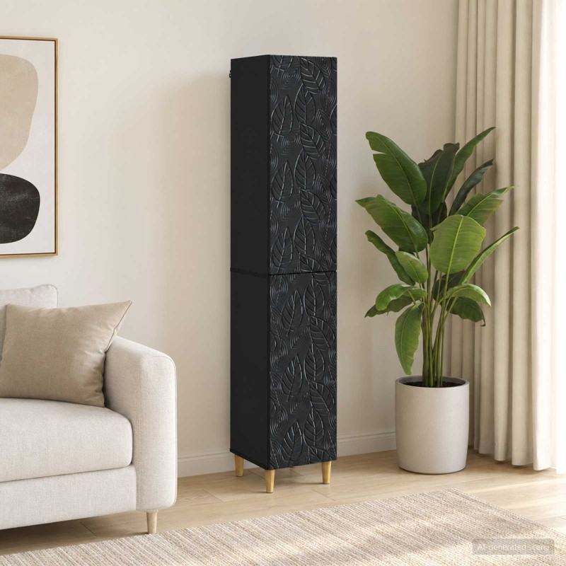 Ensemble de Meubles 2 pcs Noir Bois d'ingénierie 644683644683