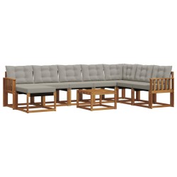 Ensemble de canapés d'extérieur 9 pcs Gris Naturel et Clair 644691644691