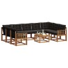 Ensemble de canapés d'extérieur 10 pcs Naturel et Noir 644692644692