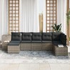 Ensemble de canapé de jardin avec coussin 7 pcs Gris polyrotin 644693644693