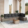 Ensemble de canapé de jardin avec coussin 7 pcs Gris polyrotin 644694644694