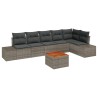 Ensemble de canapé de jardin avec coussin 7 pcs Gris polyrotin 644694644694