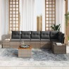 Ensemble de canapé de jardin avec coussin 7 pcs Gris polyrotin 644694644694