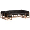 Ensemble de canapés d'extérieur 9 pcs Naturel et Noir 644697644697