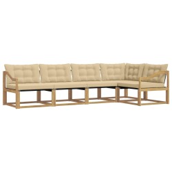 Ensemble de canapés d'extérieur 5 pcs Blanc et Beige 644698644698