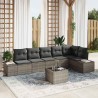 Ensemble de canapé de jardin avec coussin 7 pcs Gris polyrotin 644699644699