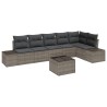 Ensemble de canapé de jardin avec coussin 7 pcs Gris polyrotin 644699644699