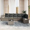 Ensemble de canapé de jardin avec coussin 7 pcs Gris polyrotin 644699644699