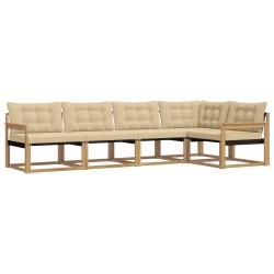 Ensemble de canapés d'extérieur 5 pcs Blanc et Beige 644700644700