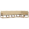 Ensemble de canapés d'extérieur 5 pcs Blanc et Beige 644700644700
