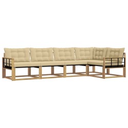 Ensemble de canapés d'extérieur 5 pcs Blanc et Beige 644705644705