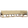 Ensemble de canapés d'extérieur 5 pcs Blanc et Beige 644705644705