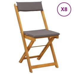 Chaises de bistrot d'extérieur 8 pcs Gris foncé 40 x 53 x 80 cm 644706644706