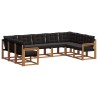 Ensemble de canapés d'extérieur 9 pcs Naturel et Noir 644709644709