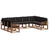 Ensemble de canapés d'extérieur 9 pcs Naturel et Noir 644710644710