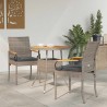 Chaises de jardin avec coussin 2 pcs Gris et Gris foncé 644711644711