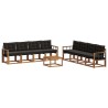 Ensemble de canapés d'extérieur 9 pcs Naturel et Noir 644712644712