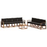 Ensemble de canapés d'extérieur 9 pcs Naturel et Noir 644712644712