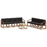 Ensemble de canapés d'extérieur 9 pcs Naturel et Noir 644713644713