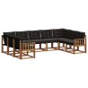 Ensemble de canapés d'extérieur 9 pcs Naturel et Noir 644714644714