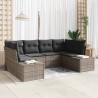 Ensemble de canapé de jardin avec coussin 6 pcs Gris polyrotin 644717644717
